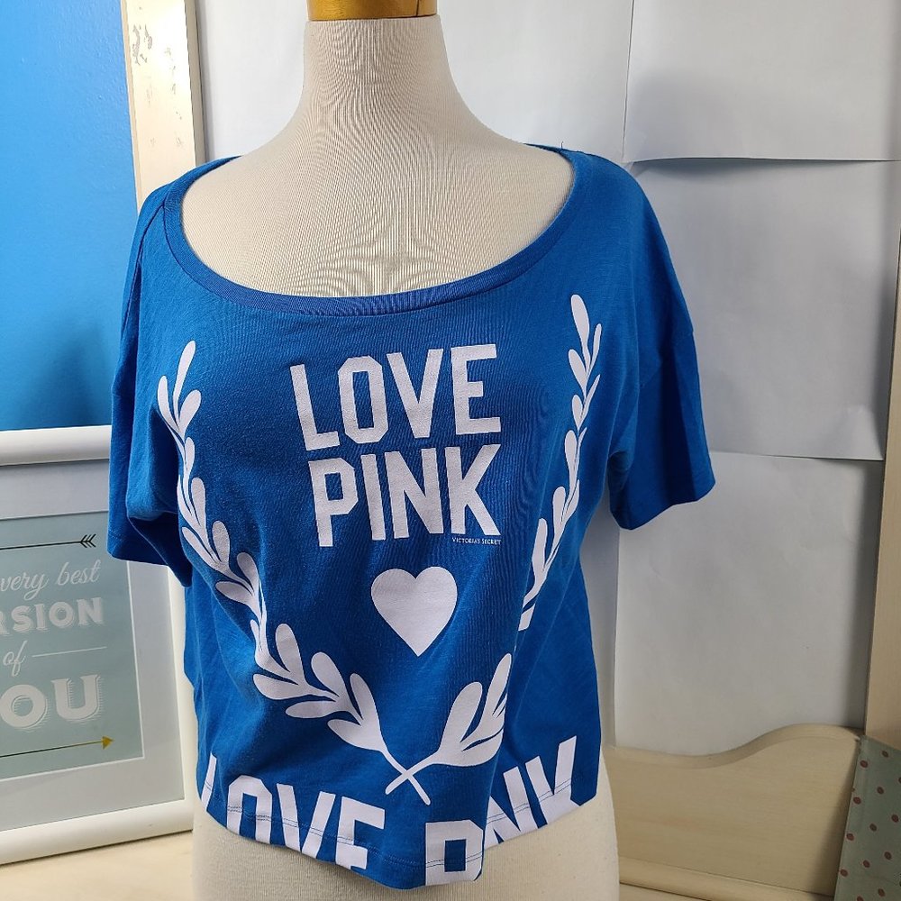 Victoria Secret Pink Blue Shirt - Sz Sm
